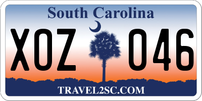 SC license plate XOZ046