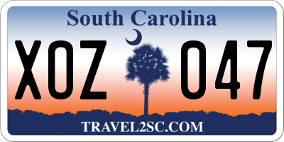 SC license plate XOZ047