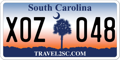 SC license plate XOZ048