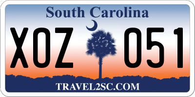 SC license plate XOZ051