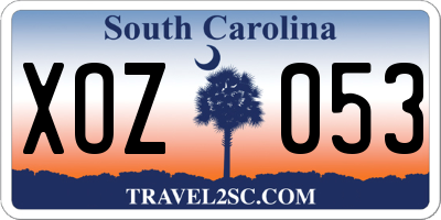 SC license plate XOZ053