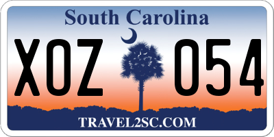 SC license plate XOZ054