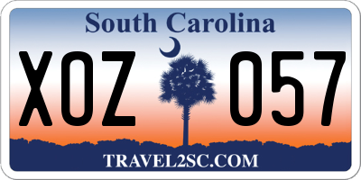 SC license plate XOZ057