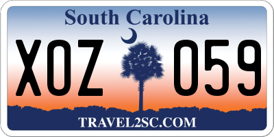 SC license plate XOZ059