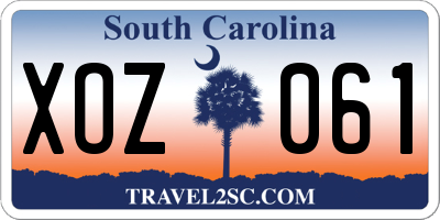 SC license plate XOZ061