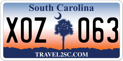SC license plate XOZ063