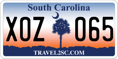 SC license plate XOZ065