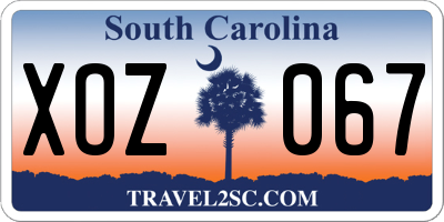 SC license plate XOZ067