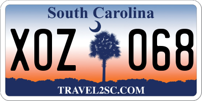 SC license plate XOZ068
