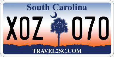 SC license plate XOZ070