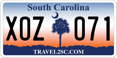SC license plate XOZ071