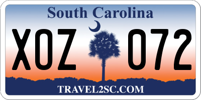 SC license plate XOZ072