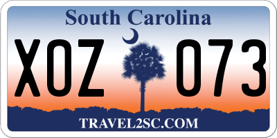 SC license plate XOZ073