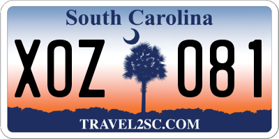SC license plate XOZ081