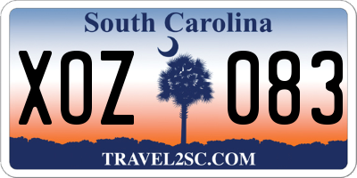 SC license plate XOZ083