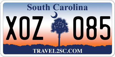 SC license plate XOZ085