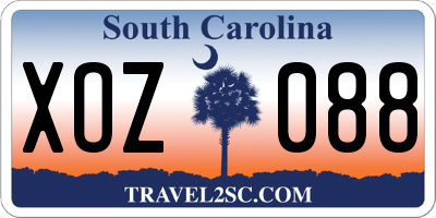 SC license plate XOZ088