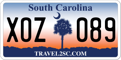 SC license plate XOZ089