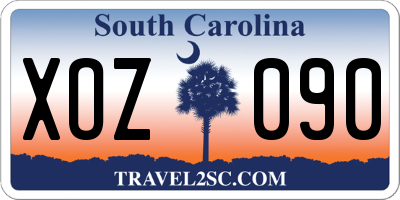SC license plate XOZ090