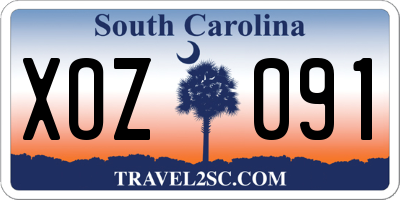 SC license plate XOZ091