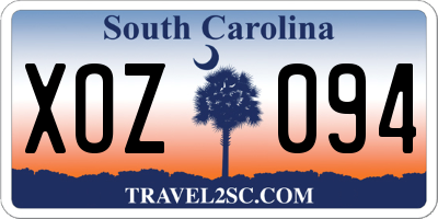 SC license plate XOZ094