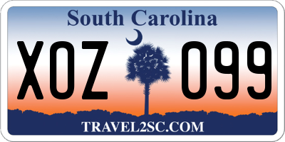 SC license plate XOZ099