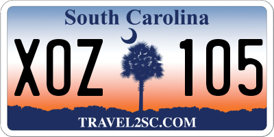 SC license plate XOZ105