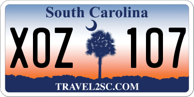 SC license plate XOZ107