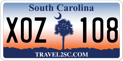 SC license plate XOZ108