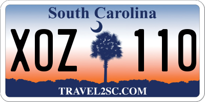 SC license plate XOZ110