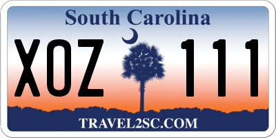SC license plate XOZ111