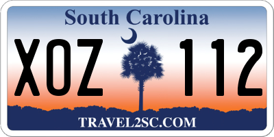 SC license plate XOZ112
