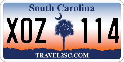 SC license plate XOZ114