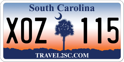 SC license plate XOZ115