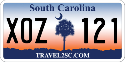 SC license plate XOZ121