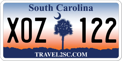 SC license plate XOZ122