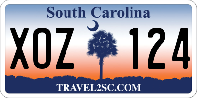 SC license plate XOZ124