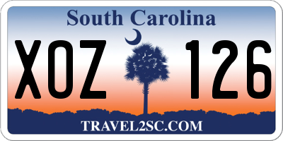 SC license plate XOZ126