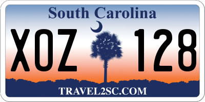 SC license plate XOZ128
