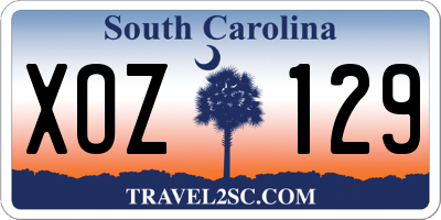 SC license plate XOZ129