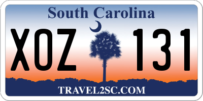 SC license plate XOZ131