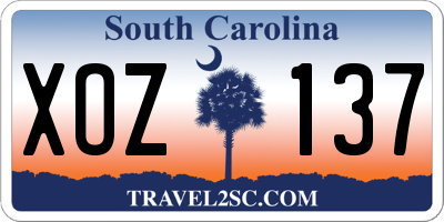 SC license plate XOZ137