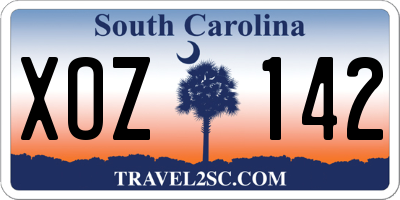 SC license plate XOZ142