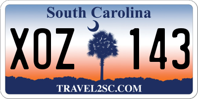 SC license plate XOZ143