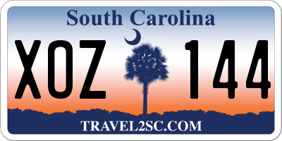 SC license plate XOZ144