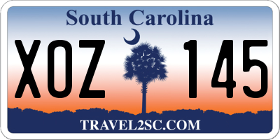 SC license plate XOZ145