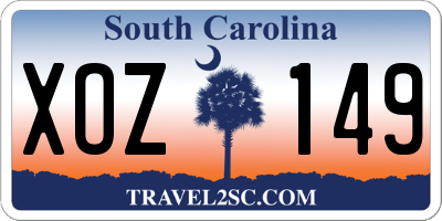 SC license plate XOZ149