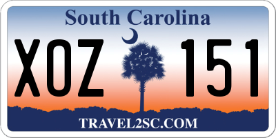 SC license plate XOZ151