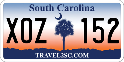 SC license plate XOZ152