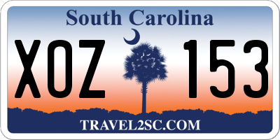 SC license plate XOZ153